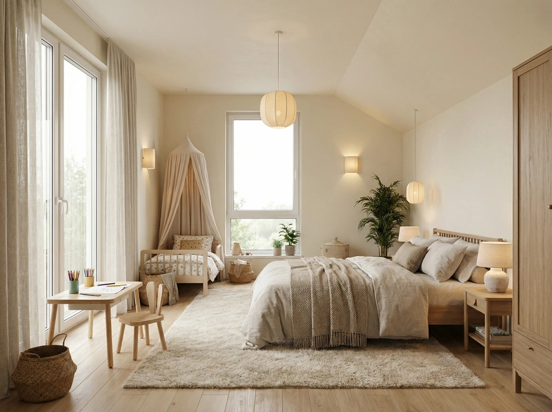 Дизайн интерьера в стиле Хюгге — Спальня от нейросети RoomGPT