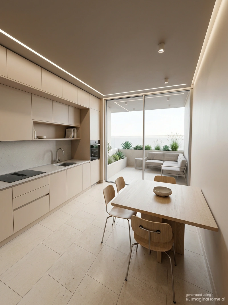 Дизайн кухни в стиле Минимализм — фото интерьера от нейросети RoomGPT