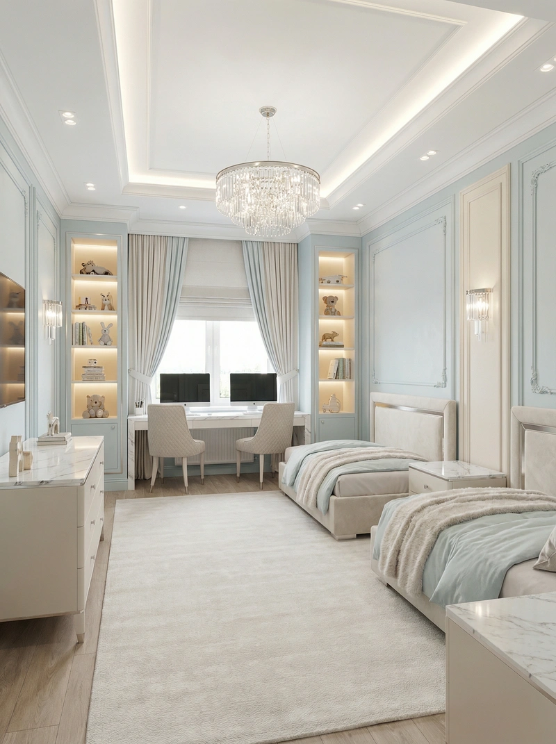 Дизайн детской в стиле Классика — фото интерьера от нейросети RoomGPT