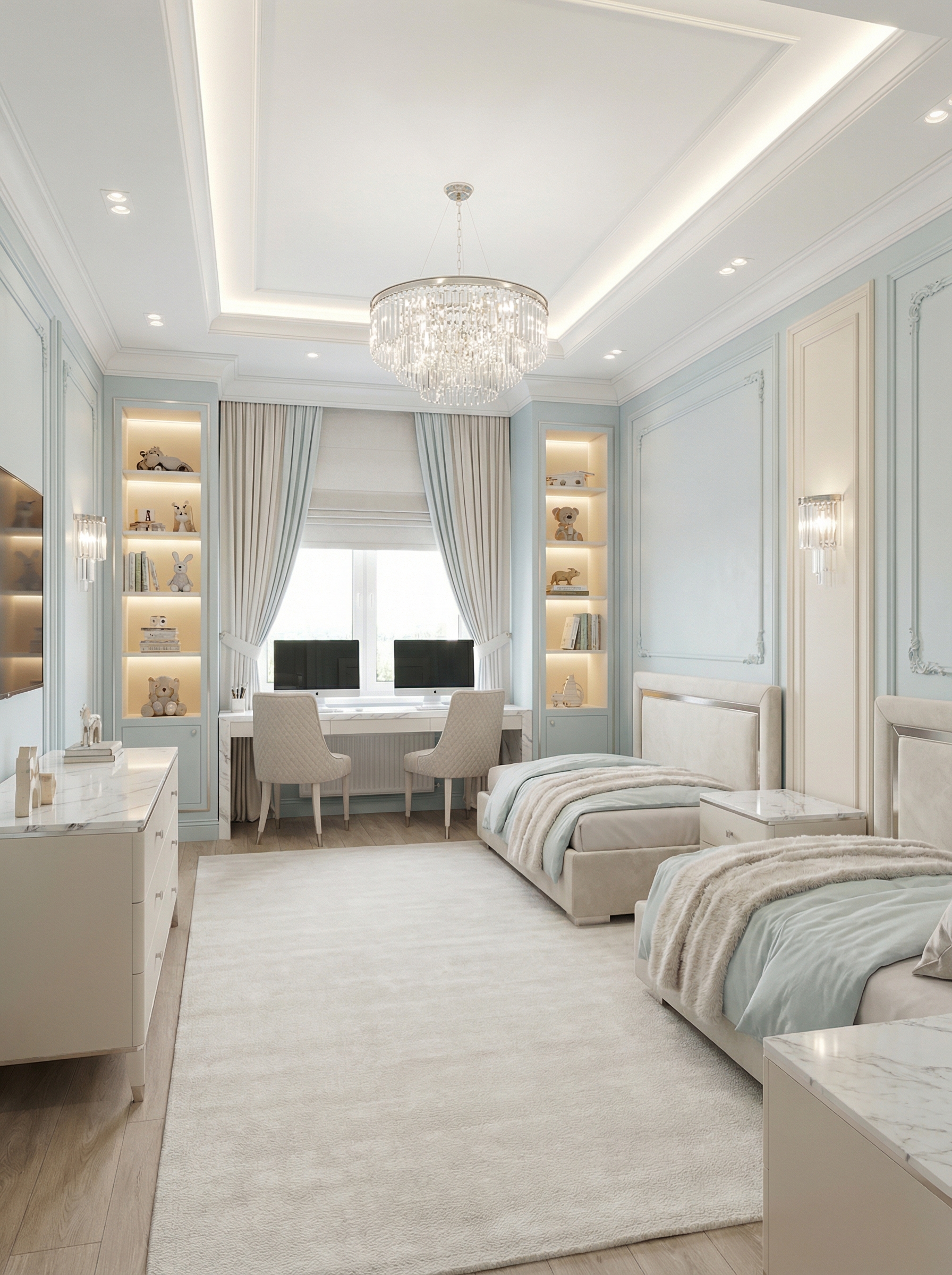 Дизайн детской в стиле Классика — фото интерьера от нейросети RoomGPT