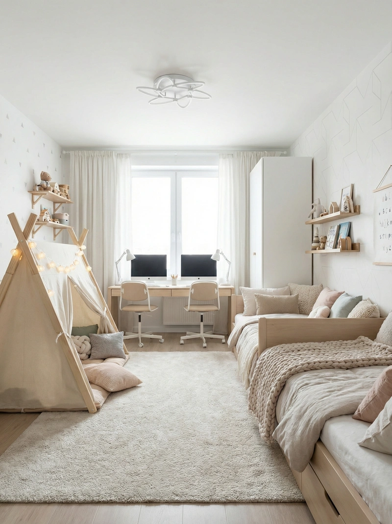 Дизайн интерьера в стиле Хюгге — Детская от нейросети RoomGPT