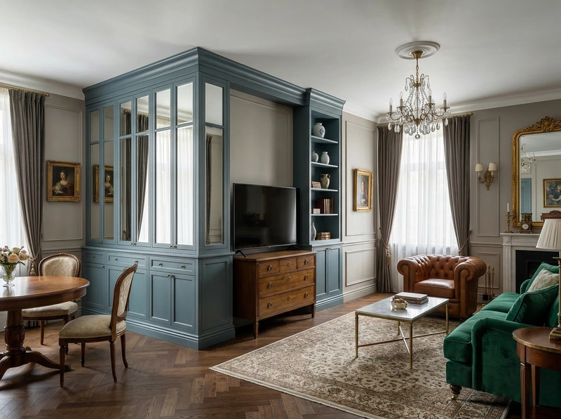 Дизайн интерьера в стиле Классика — Гостиная от нейросети RoomGPT
