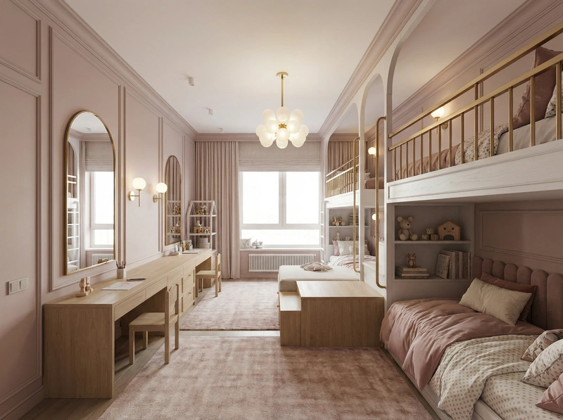 Дизайн интерьера в стиле Классика — Детская от нейросети RoomGPT