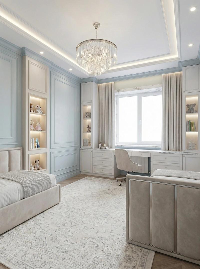 Дизайн детской в стиле Классика — фото интерьера от нейросети RoomGPT