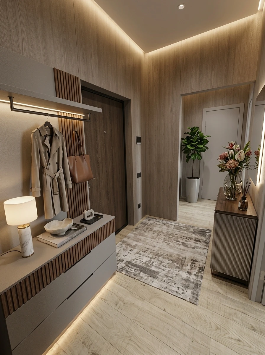 Дизайн прихожей в стиле Контемпорари — фото интерьера от нейросети RoomGPT