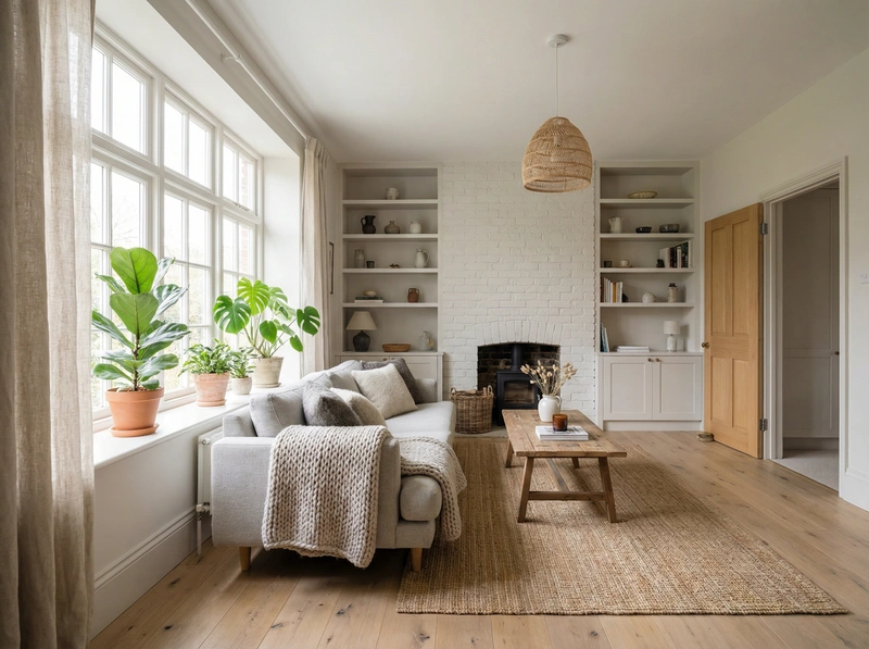 Дизайн интерьера в стиле Хюгге — Гостиная от нейросети RoomGPT