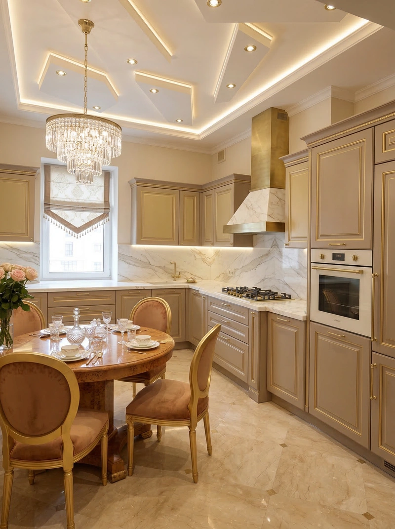 Дизайн кухни в стиле Неоклассика — фото интерьера от нейросети RoomGPT