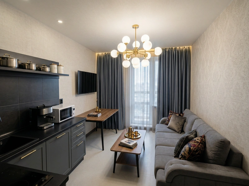 Дизайн интерьера в стиле Классика — Кухня от нейросети RoomGPT