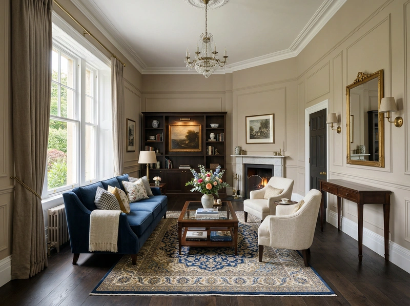 Дизайн интерьера в стиле Классика — Гостиная от нейросети RoomGPT