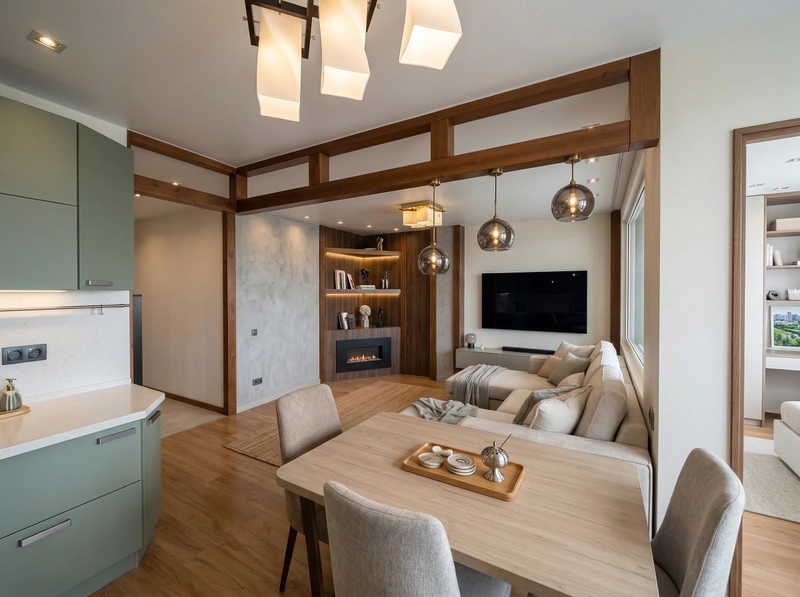 Дизайн гостиной в стиле Лофт — фото интерьера от нейросети RoomGPT