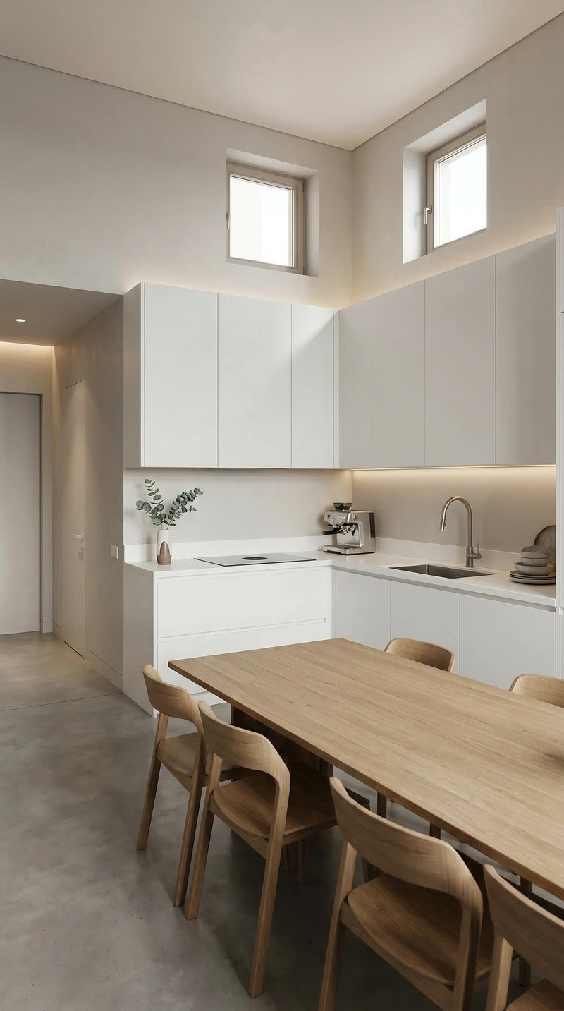 Дизайн интерьера в стиле Минимализм — Кухня от нейросети RoomGPT