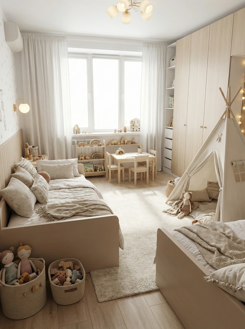 Дизайн интерьера в стиле Хюгге — Детская от нейросети RoomGPT