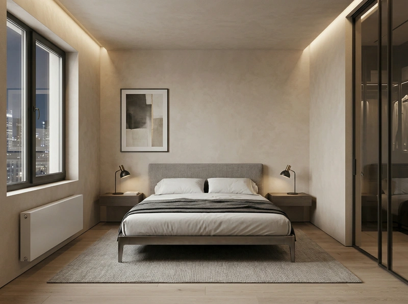 Дизайн спальни в стиле Минимализм — фото интерьера от нейросети RoomGPT
