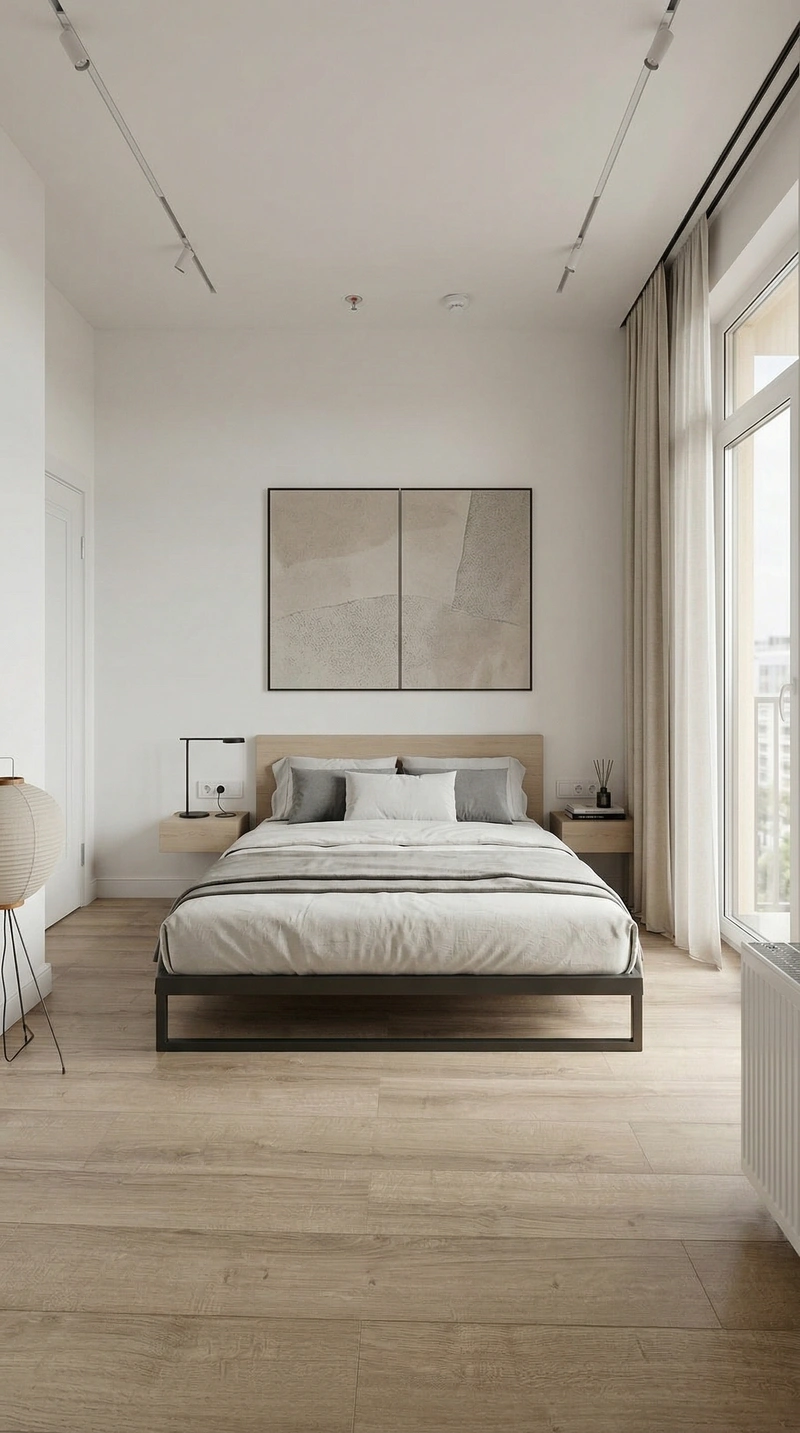 Дизайн спальни в стиле Минимализм — фото интерьера от нейросети RoomGPT