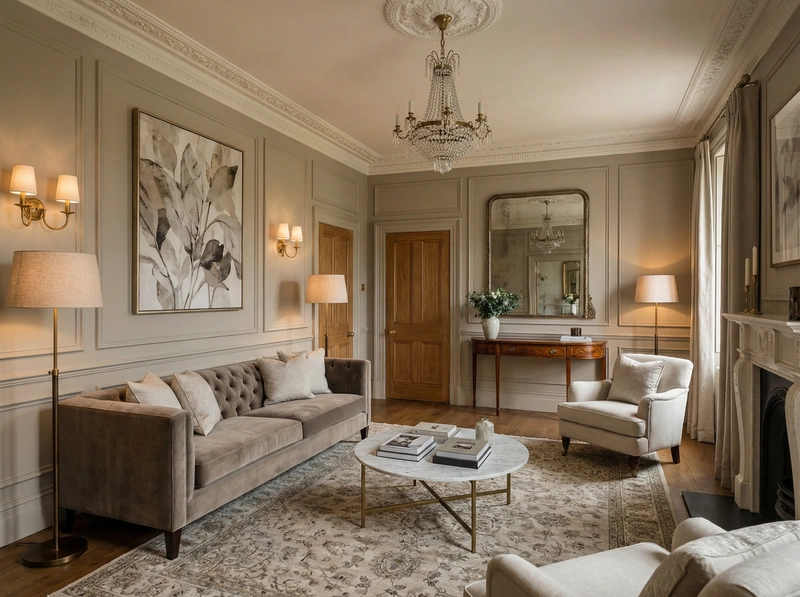 Дизайн интерьера в стиле Классика — Гостиная от нейросети RoomGPT