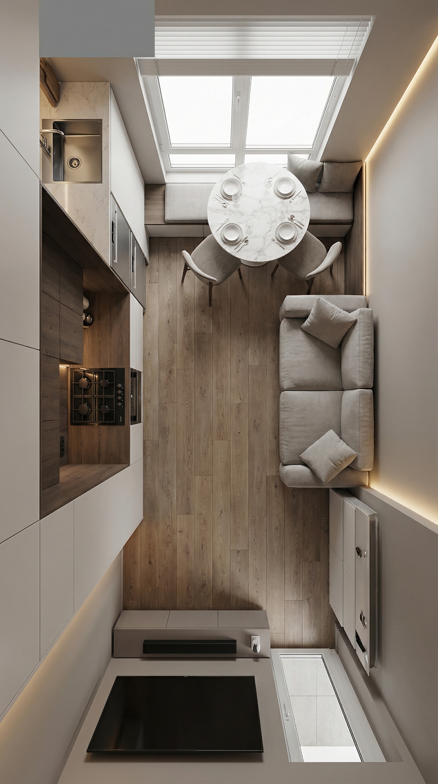 Дизайн кухни в стиле Минимализм — фото интерьера от нейросети RoomGPT