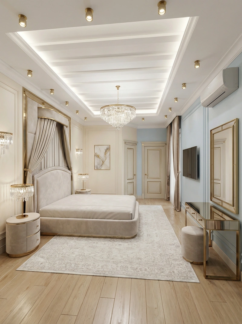 Дизайн интерьера в стиле Неоклассика — Спальня от нейросети RoomGPT