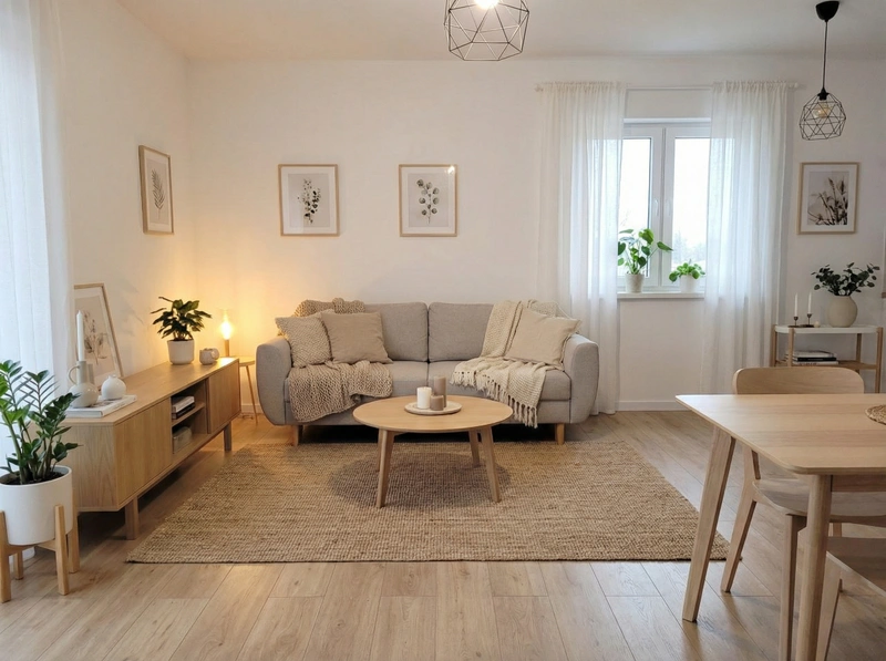 Дизайн интерьера в стиле Хюгге — Гостиная от нейросети RoomGPT