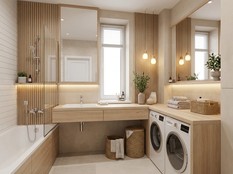 Дизайн интерьера в стиле Хюгге — Ванная от нейросети RoomGPT