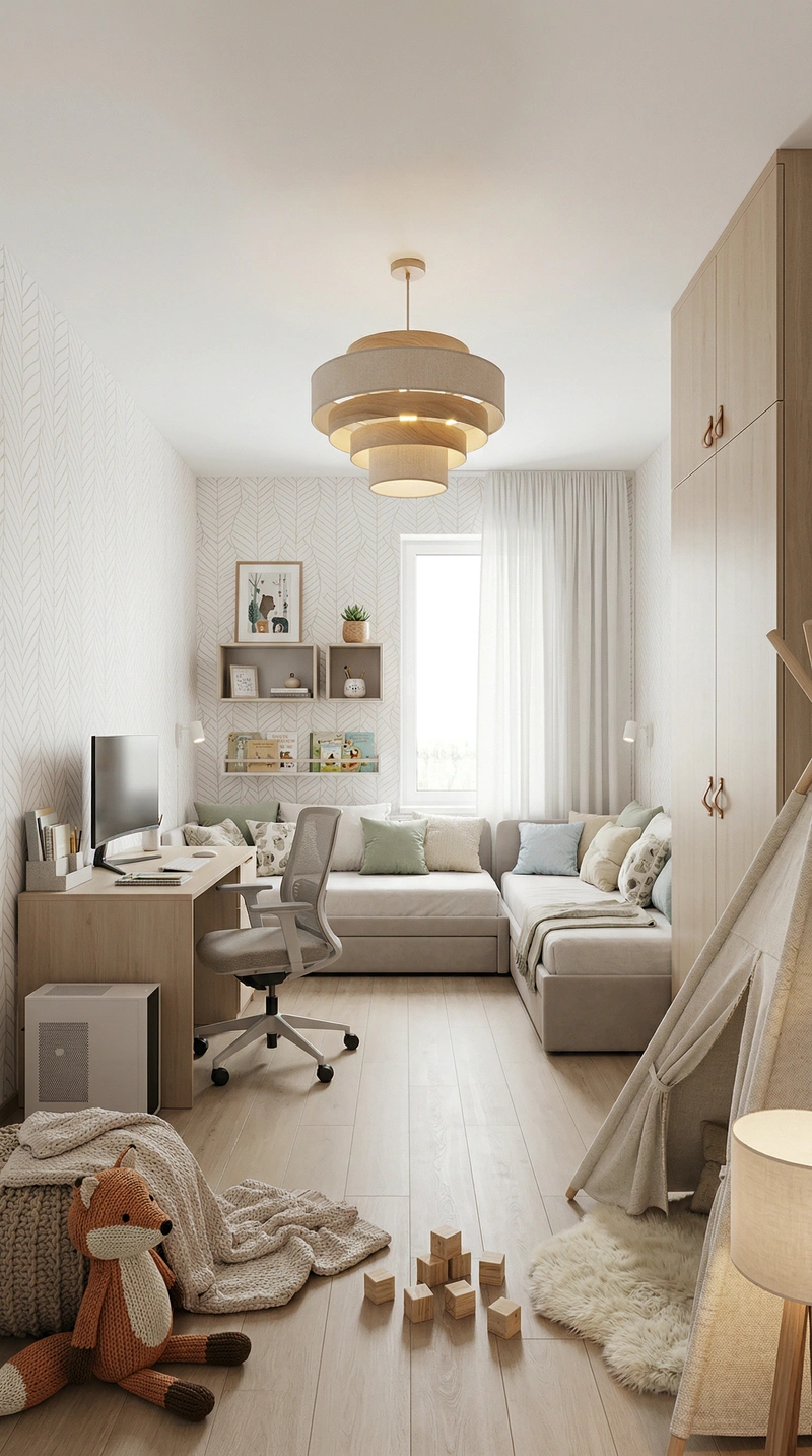 Дизайн интерьера в стиле Хюгге — Детская от нейросети RoomGPT