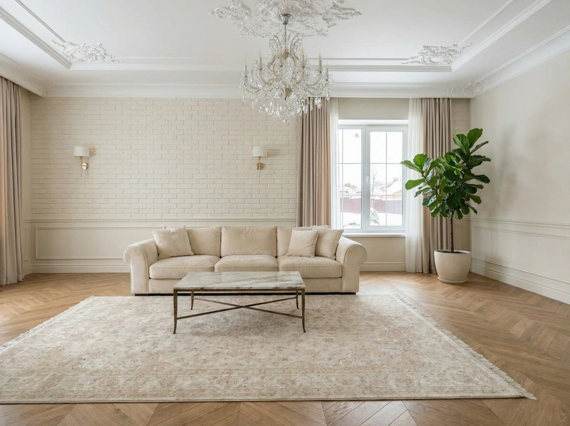 Дизайн гостиной в стиле Классика — фото интерьера от нейросети RoomGPT