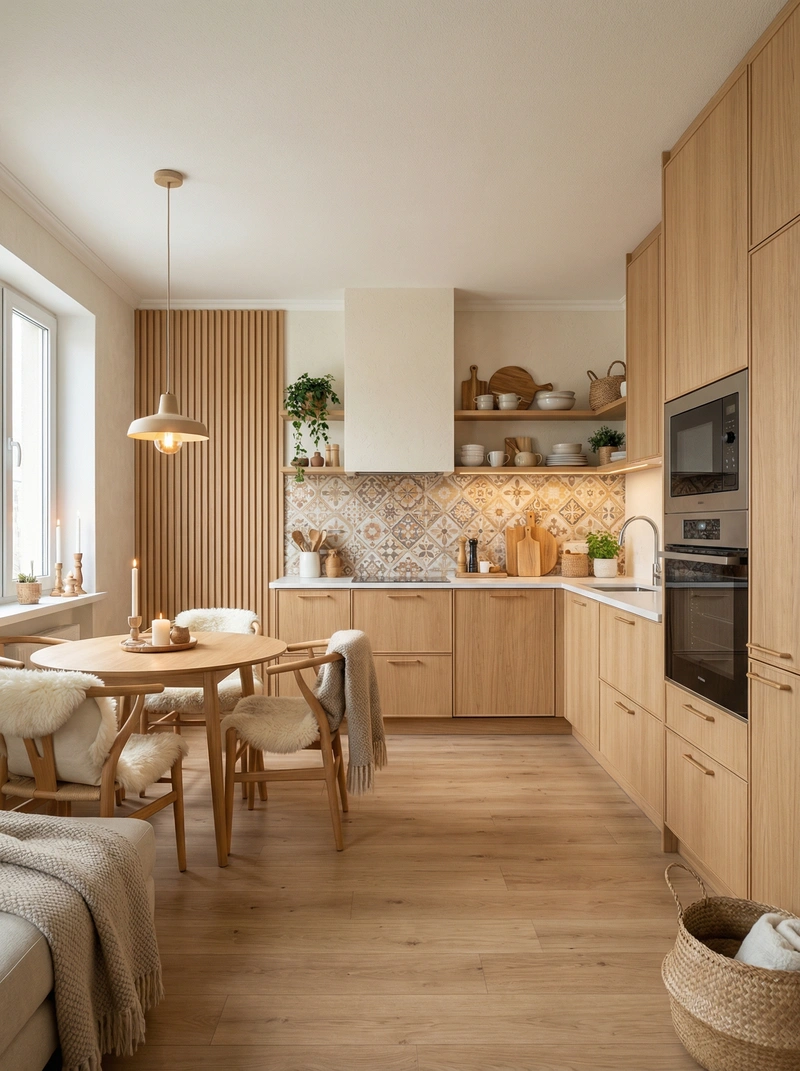 Дизайн интерьера в стиле Хюгге — Кухня от нейросети RoomGPT