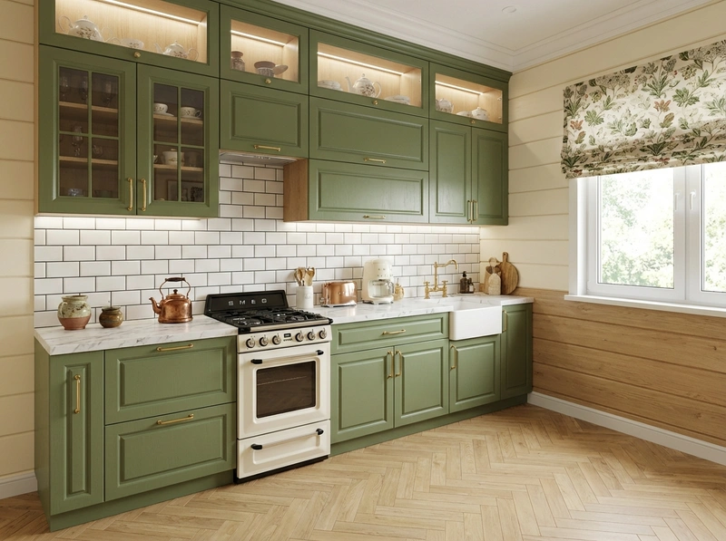 Дизайн кухни в стиле Британский — фото интерьера от нейросети RoomGPT