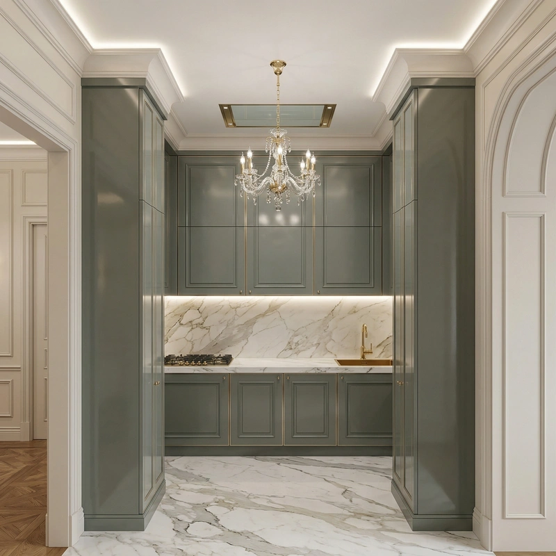 Дизайн кухни в стиле Неоклассика — фото интерьера от нейросети RoomGPT