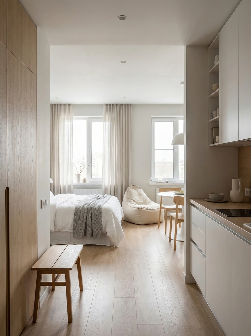 Дизайн интерьера в стиле Сканди — Гостиная от нейросети RoomGPT