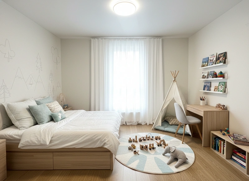 Дизайн интерьера в стиле Хюгге — Детская от нейросети RoomGPT