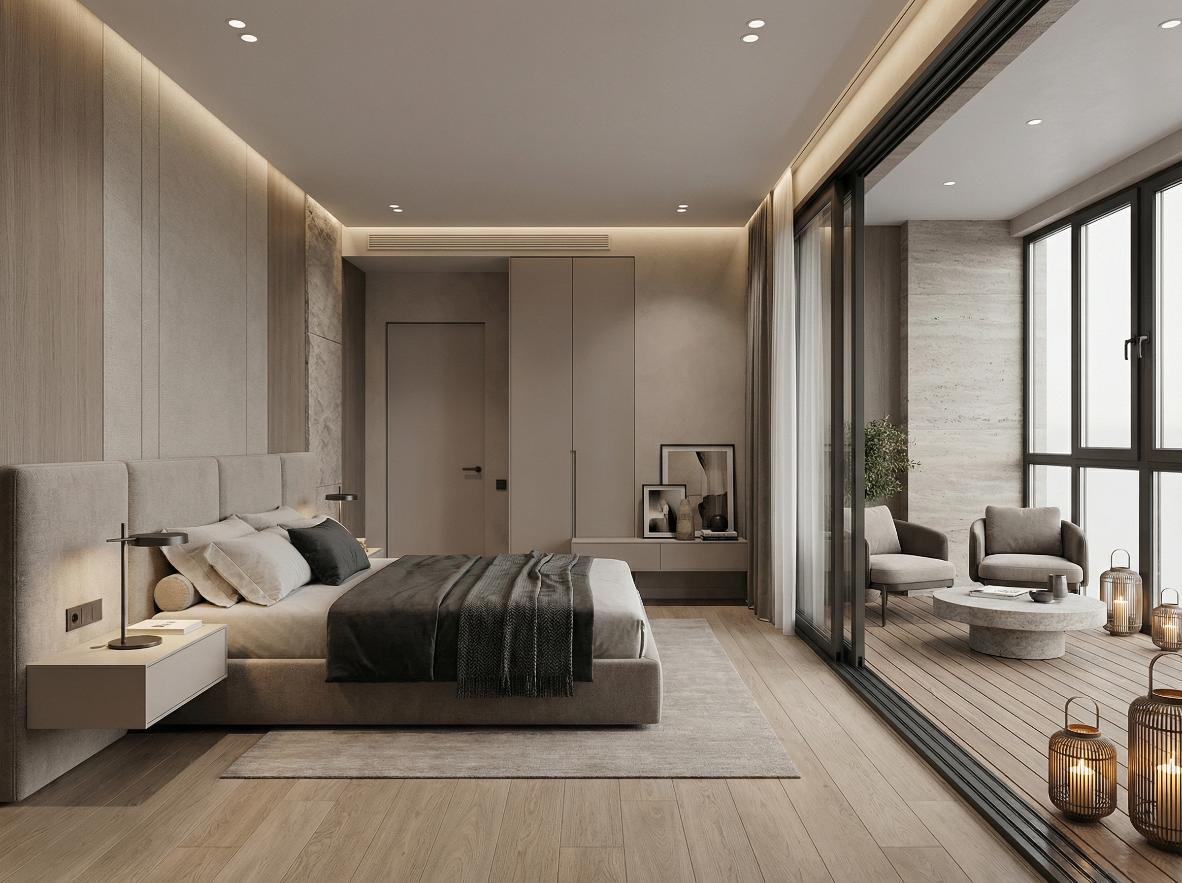 Дизайн спальни в стиле Минимализм — фото интерьера от нейросети RoomGPT