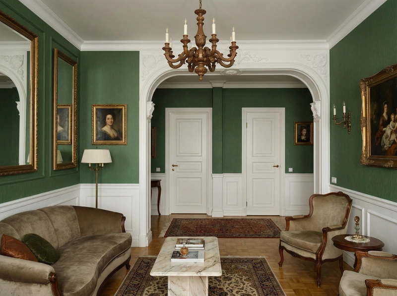 Дизайн интерьера в стиле Классика — Гостиная от нейросети RoomGPT