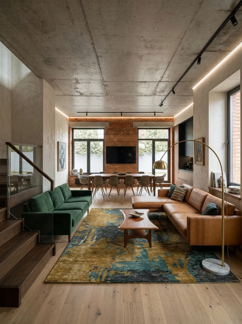 Дизайн гостиной в стиле Эклектика — фото интерьера от нейросети RoomGPT