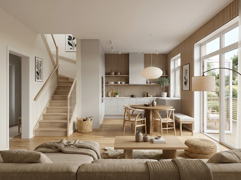 Дизайн интерьера в стиле Хюгге — Кухня от нейросети RoomGPT