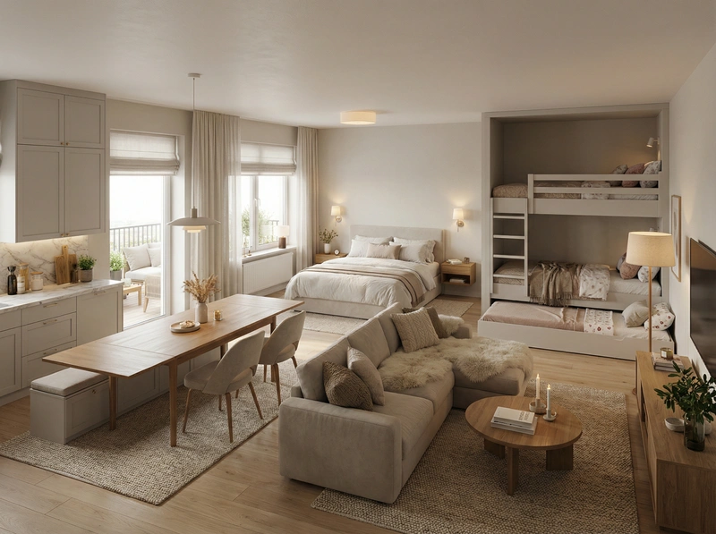 Дизайн интерьера в стиле Хюгге — Гостиная от нейросети RoomGPT