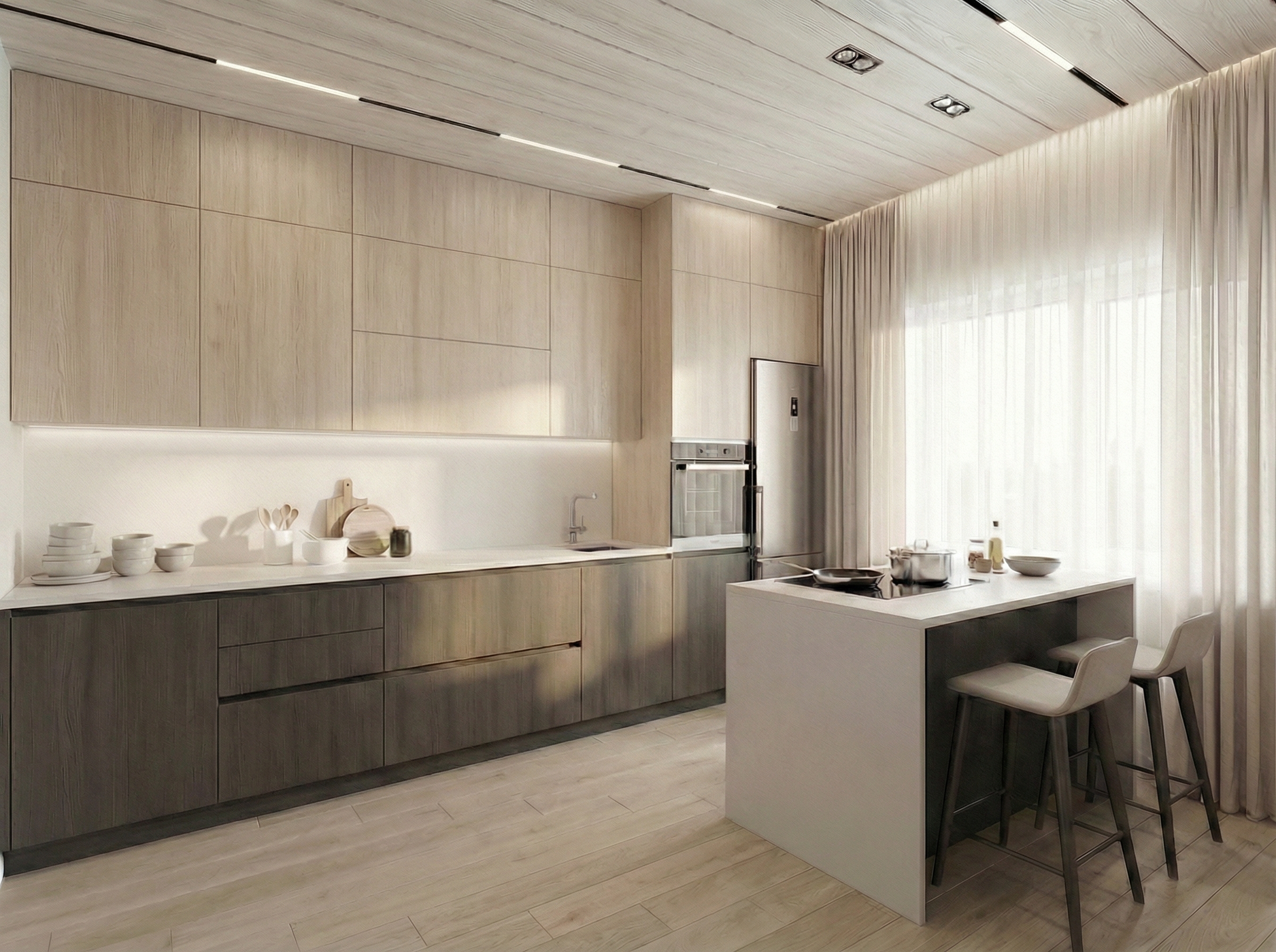 Дизайн кухни в стиле Минимализм — фото интерьера от нейросети RoomGPT