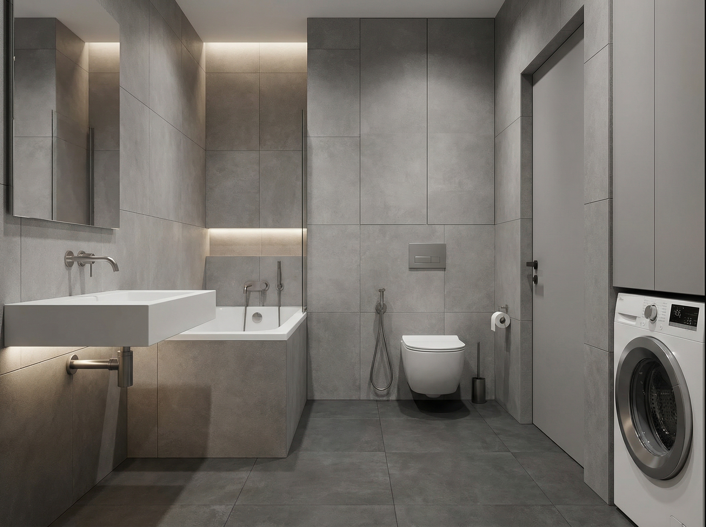 Дизайн ванной в стиле Минимализм — фото интерьера от нейросети RoomGPT