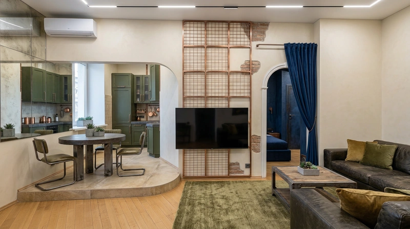 Дизайн интерьера в стиле Лофт — Гостиная от нейросети RoomGPT