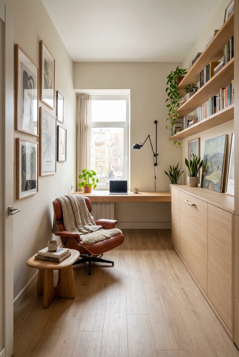 Дизайн интерьера в стиле Хюгге — Кабинет от нейросети RoomGPT