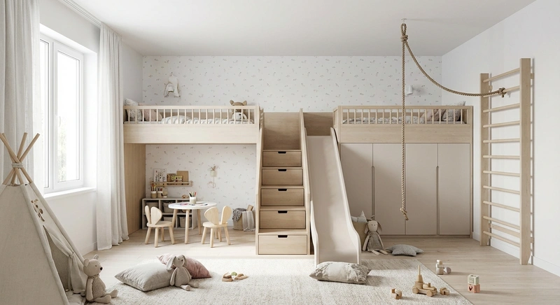 Дизайн интерьера в стиле Хюгге — Детская от нейросети RoomGPT