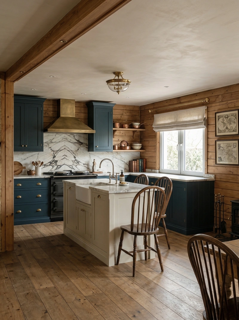 Дизайн кухни в стиле Классика — фото интерьера от нейросети RoomGPT