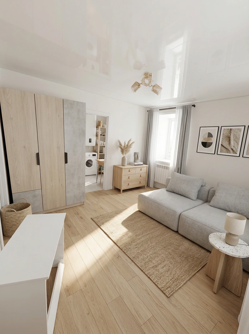 Дизайн интерьера в стиле Сканди — Гостиная от нейросети RoomGPT