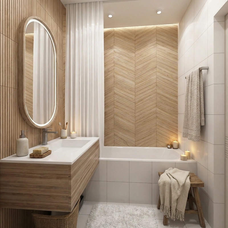 Дизайн интерьера в стиле Хюгге — Ванная от нейросети RoomGPT