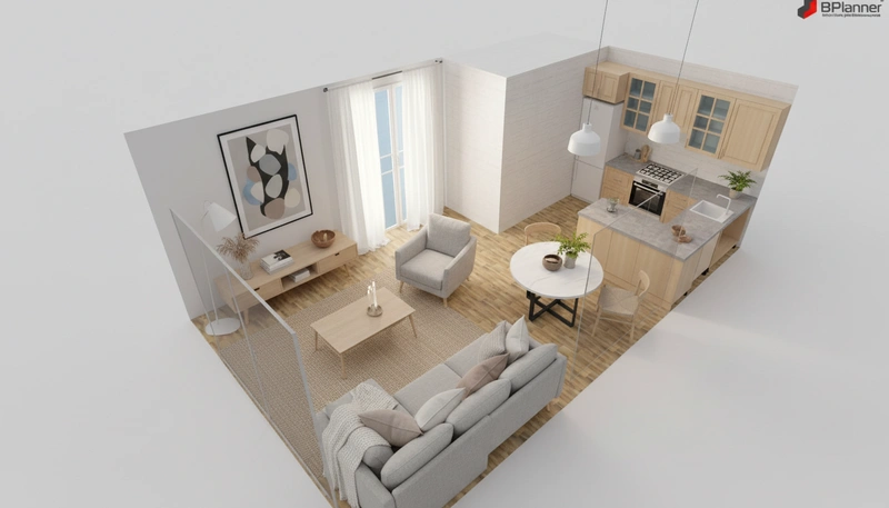 Дизайн интерьера в стиле Хюгге — Гостиная от нейросети RoomGPT