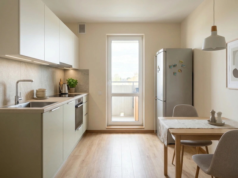 Дизайн кухни в стиле Сканди — фото интерьера от нейросети RoomGPT