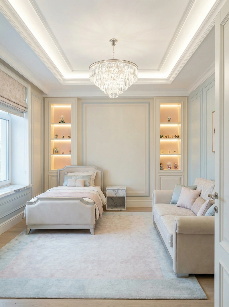 Дизайн детской в стиле Классика — фото интерьера от нейросети RoomGPT