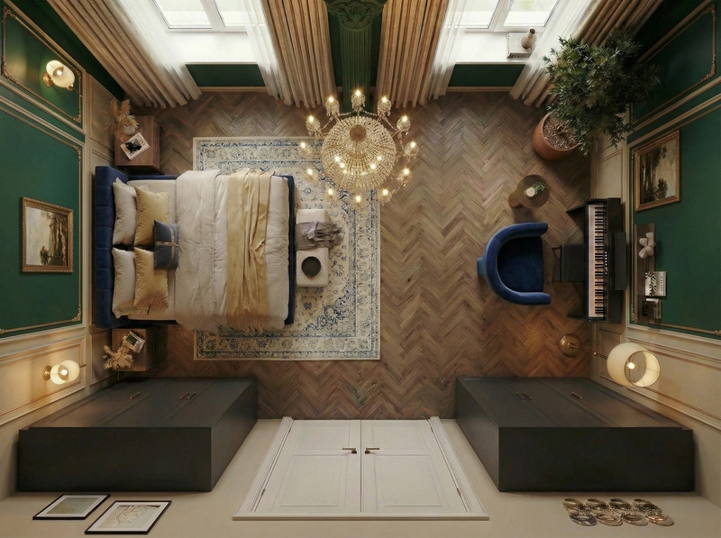 Дизайн интерьера в стиле Классика — Гостиная от нейросети RoomGPT