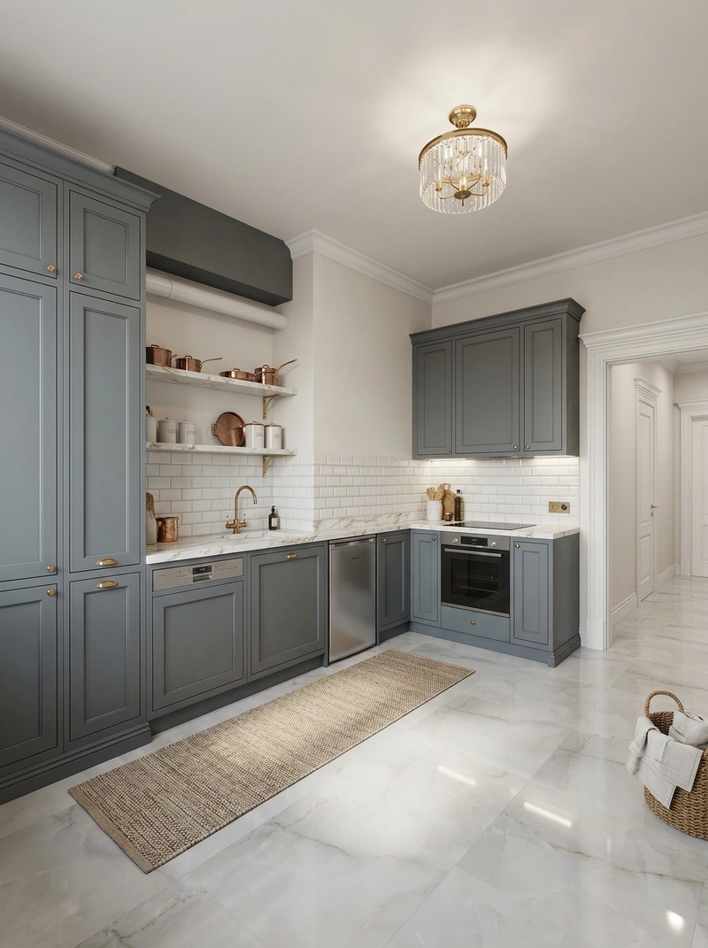 Дизайн интерьера в стиле Классика — Кухня от нейросети RoomGPT