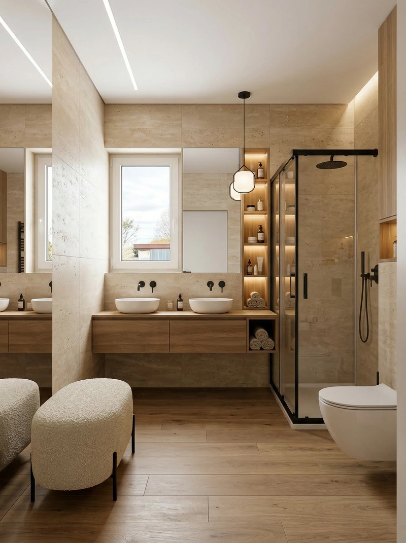 Дизайн интерьера в стиле Минимализм — Ванная от нейросети RoomGPT