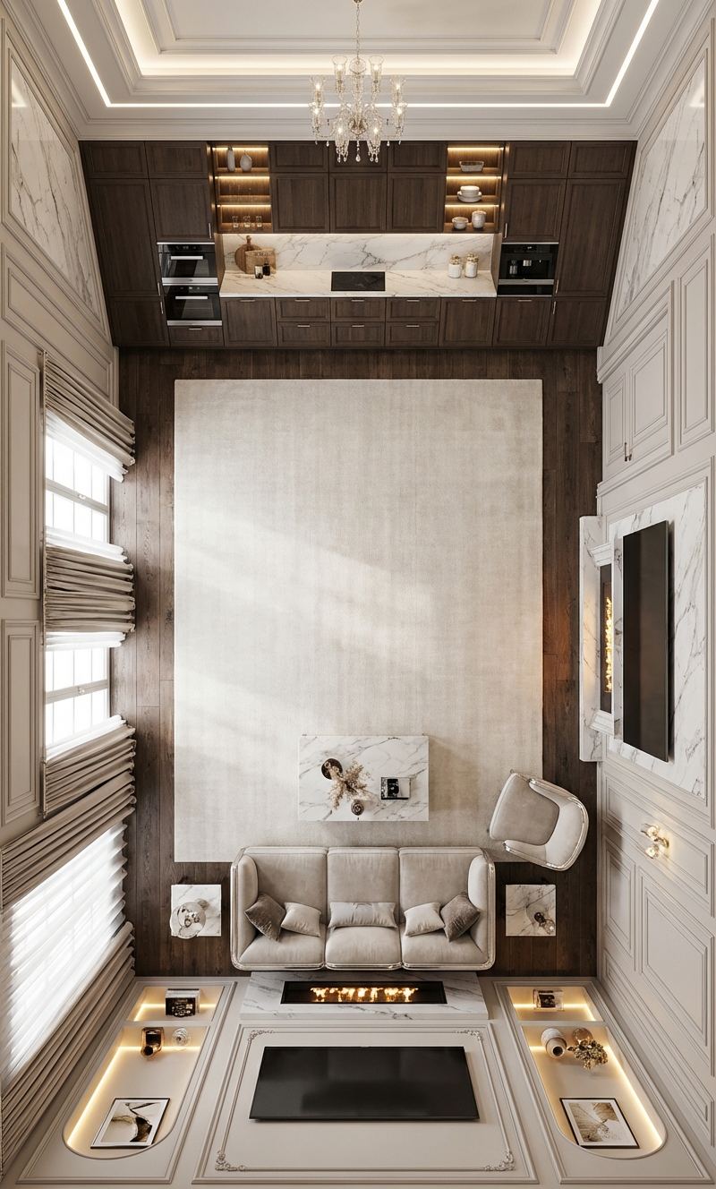 Дизайн гостиной в стиле Классика — фото интерьера от нейросети RoomGPT